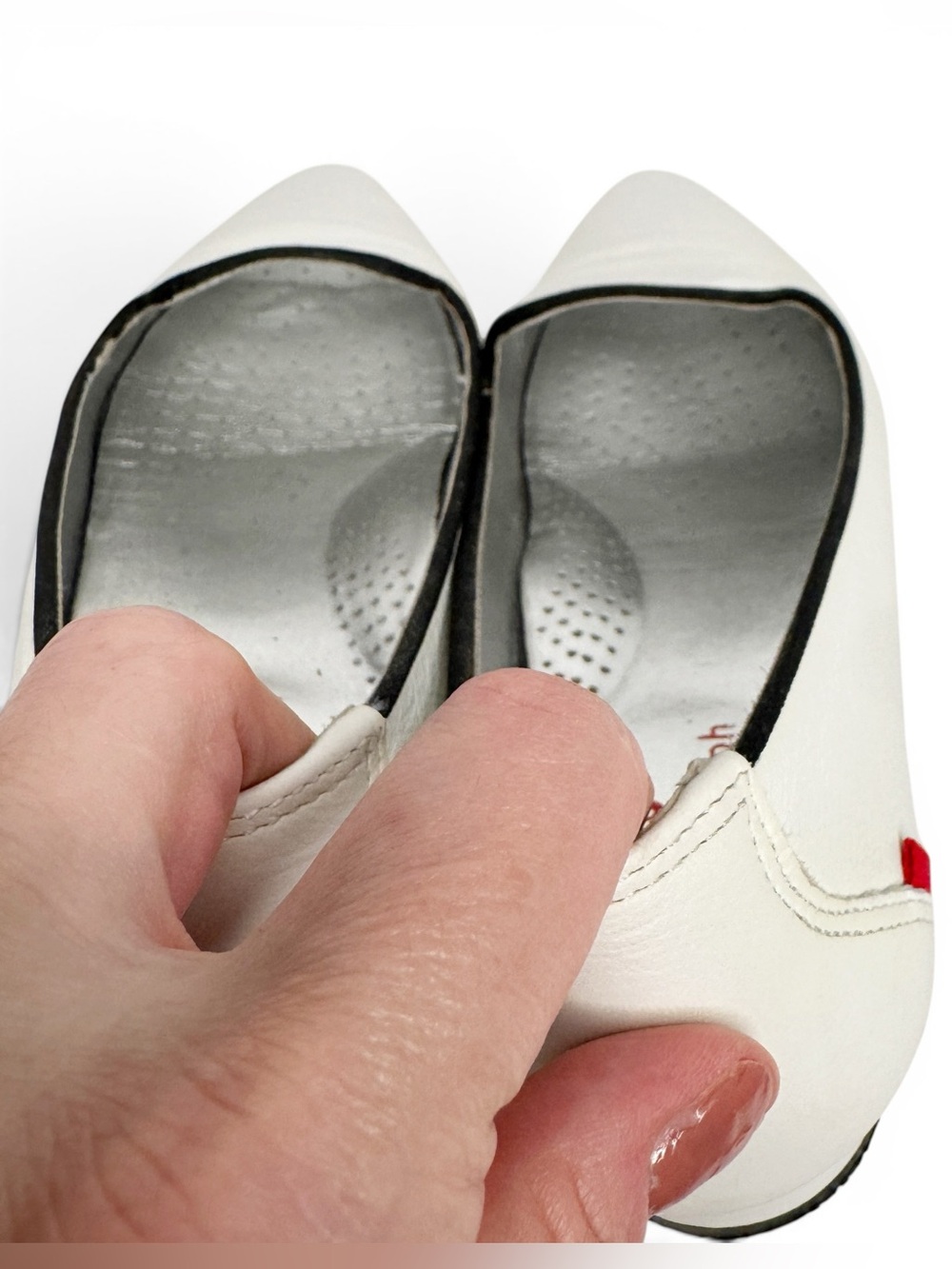 Marc Joseph New York White Black Trim Pointy Toe Loafers Size 9.5 - Picture 8 of 11